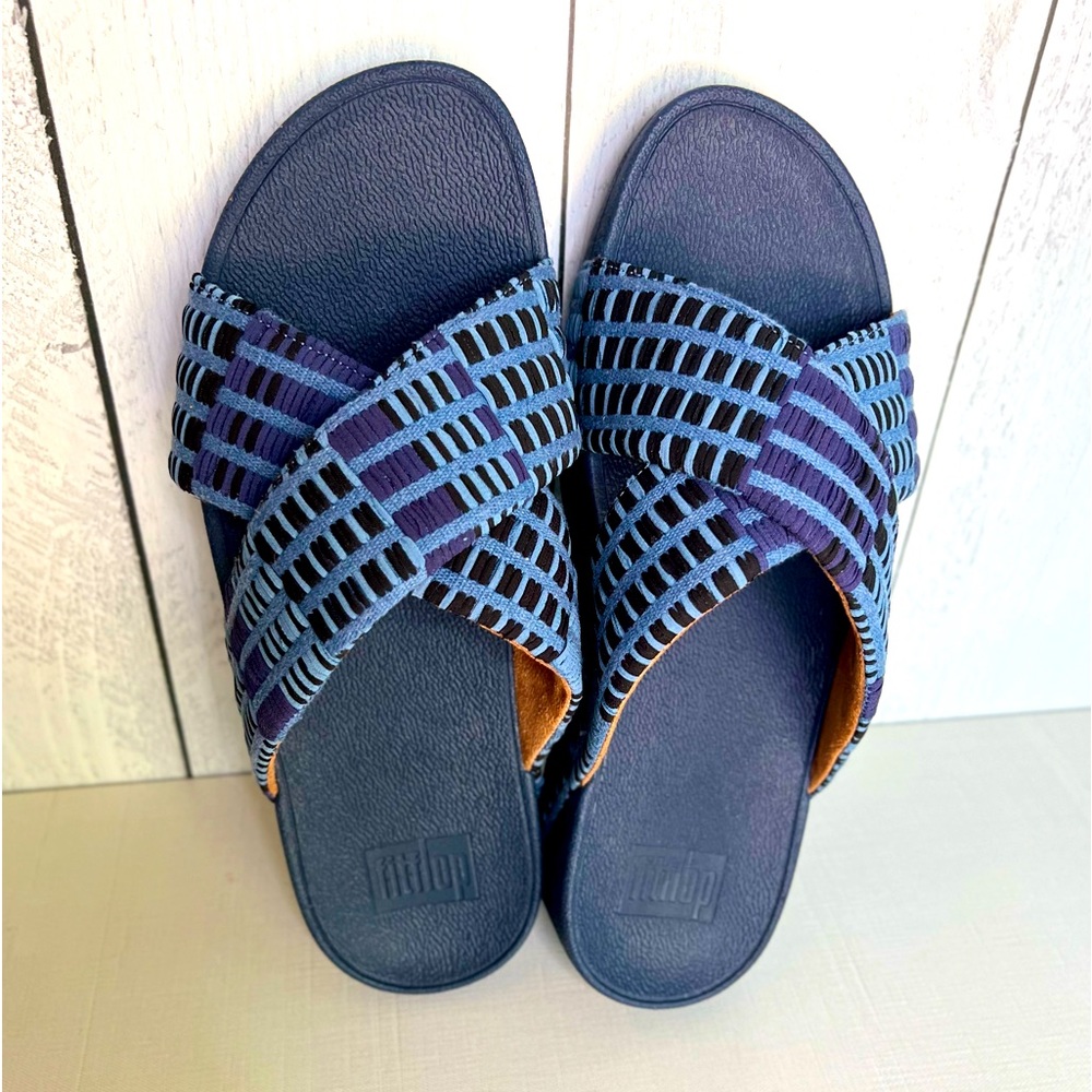FitFlop Lulu Art-Denim slide sz 8